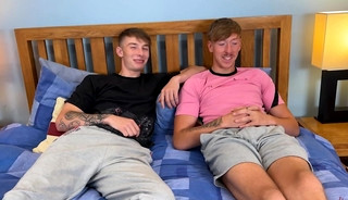 Straight Young Jay Fucks his Best Mate's Tight Hole & Both Lads Uncut Cocks Explode with Cum!