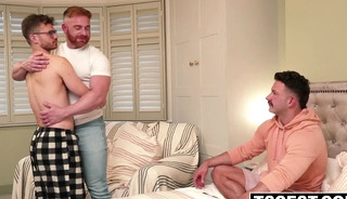 Eddy feeling in heaven as he takes his stepdad and stepuncles dicks