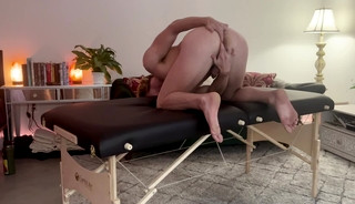 fingering himself on massage table