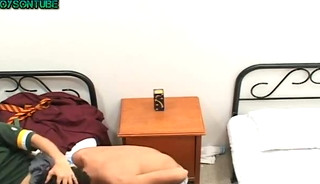 College twinks after the lessons in dorm room blowjob bareback sex jerk and cumshot
