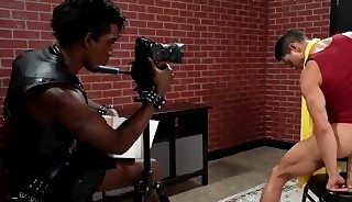 Cosplay bottom stud mesmerized by Ebony leather master