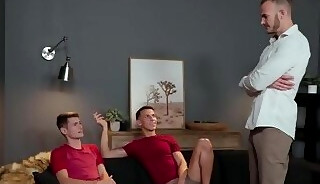 Stepdad Christian's 3SOME with Trevor Harris and Des