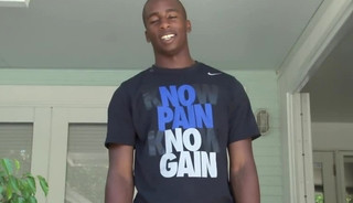 Beefy Black Guy Outdoor Wanking