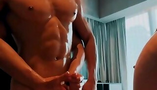 Hot muscle guy getting nipple played and worshipped on his pecs!