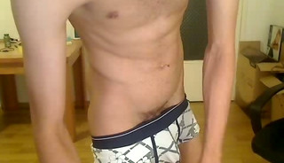 Erect cock in briefs
