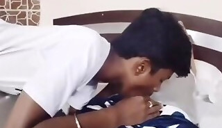 Indian Delivery boy seduced and fucked hard by 2 friends in flat - BJ Bareback Cum drinking