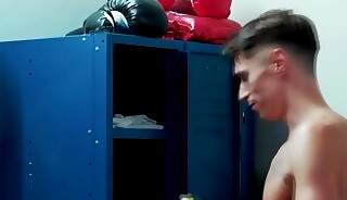 At the locker room Christian and Troy kissed, blow and bang each other