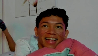 gorgeous teen cam boy with cute braces and acne