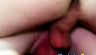 Young gay lovers have bareback sex until shooting a cumload