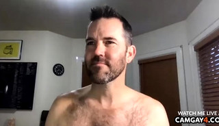 Mature man masturbating his dick in live