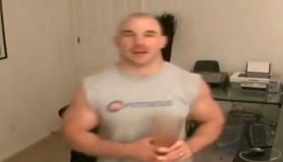 Beefy Guy Toying His Dick On Cam