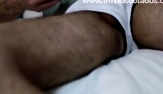 He surprises his cousin and his little brother fucking