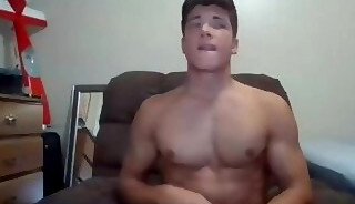 Hot hunk guy showing cock and hole
