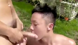 Interracial gangbang