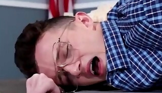 Football Jock fucks nerd in the Classroom- JockBully