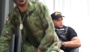 Mexican police stud fucks his military friend