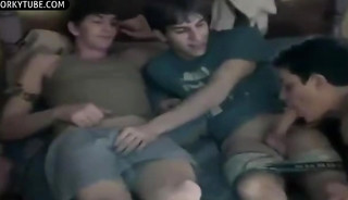 Straight Twink Tricked by Friends on Cam