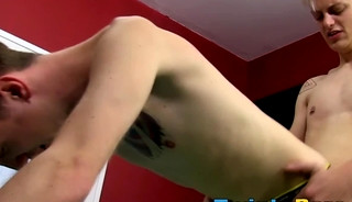 Emo tattoed twinks swap blowjobs before bareback pounding
