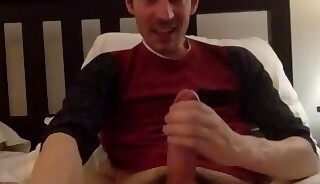 Mature with big thick cock jerking off