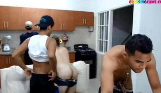 Gay's orgy on kitchen live on Cruisingcams.com