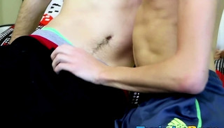 Jock gets fucked bareback doggy style after getting blowjob