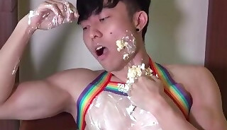 🤩New Model and sexy💪 messy video now published Asian twink cute six pack