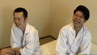 Asian twink tugs cum after anal sex