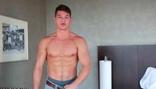 Muscle Bound Paul Tiller Jerks His Cock And CUMS