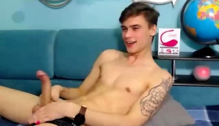 simultaneously, since he puts his penis