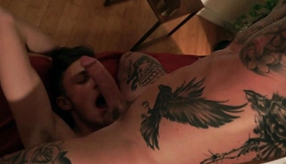 Two daddies fuck twink bareback
