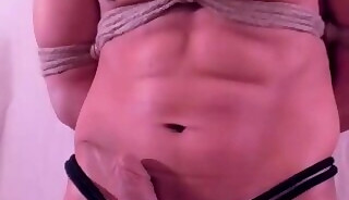 Hot Chinese  Sub nipple played edging session tied six pack
