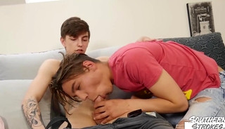 SOUTHERNSTROKES Inked Twink Ben Oeker Fucks Tight Cocksucker