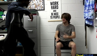 BBC security guard Devin Trez questioning a teen perp