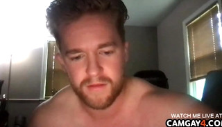 Blond guy jerking off in webcam