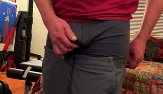 Pulling down my shorts and rubbing my underwear in slow motion_part2