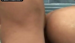 Guys in the bathtub give blowjobs and fuck bareback eat cum and anal cum