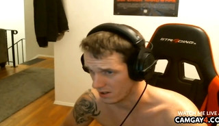 Boy masturbating while in live
