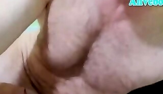 sexy rock hard daddy jerks off huge dick until he shoots big cum