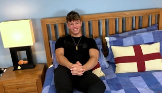 Young Muscular Rugby Stud's 1st Adventure & his Uncut Cock is Rock Hard & Shoots Hard!