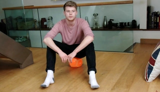 Straight Blond Footballer Archie Wanks his Uncut Cock Wearing his Football Kit & Cums all over Himself!