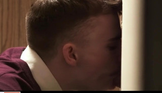 Catholic Boys Benjamin Blue and Ryan Jacobs Play in the Confession Booth
