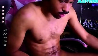 black dude strokes his cock online