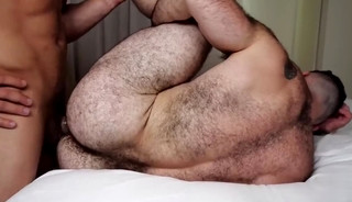 Muscle Hairy Bear Daddy Anal Blowjob And Cumshot