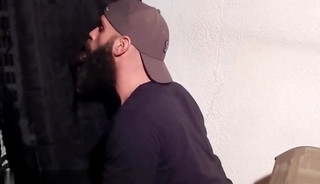 Bearded man get fucked by 3 dicks