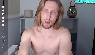 toned Ukrainian guy strokes his dick on webcam