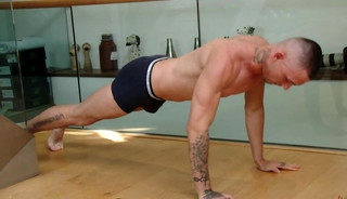 Young Straight Boxer Dave Loxley Shows off his Muscle