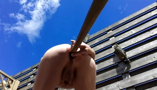 exhibitionist naked public outdoor anal pole fuck cumshots