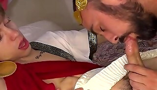Passionate lovers fuck and breed his virgin hole