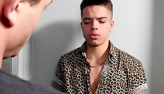 College gays Kyle and Evan bangs at the party entrance