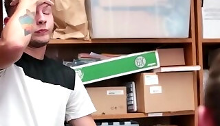 Inked shoplifter cums hard while being fucked raw and deep